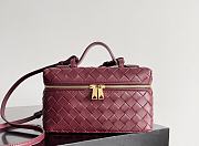 Fortok Bottega Veneta Bang Bang Intrecciato Vanity Bag Burgundy 22*12.5*5cm - 1