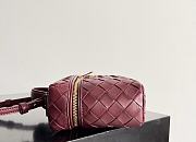 Fortok Bottega Veneta Bang Bang Intrecciato Vanity Bag Burgundy 22*12.5*5cm - 2