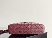 Fortok Bottega Veneta Bang Bang Intrecciato Vanity Bag Burgundy 22*12.5*5cm - 4
