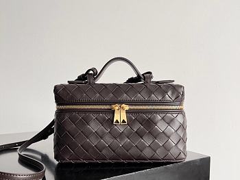 Fortok Bottega Veneta Bang Bang Intrecciato Vanity Bag Chocolate Brown 22*12.5*5cm