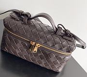 Fortok Bottega Veneta Bang Bang Intrecciato Vanity Bag Chocolate Brown 22*12.5*5cm - 6