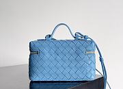 Fortok Bottega Veneta Bang Bang Intrecciato Vanity Bag Blue 22*12.5*5cm - 3