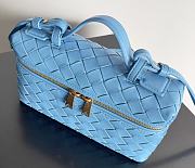 Fortok Bottega Veneta Bang Bang Intrecciato Vanity Bag Blue 22*12.5*5cm - 6