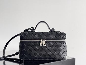Fortok Bottega Veneta Bang Bang Intrecciato Vanity Bag Black 22*12.5*5cm