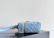 Fortok Bottega Veneta Bang Bang Intrecciato Vanity Bag In Suede Light Blue 22*12.5*5cm - 2