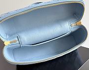 Fortok Bottega Veneta Bang Bang Intrecciato Vanity Bag In Suede Light Blue 22*12.5*5cm - 6