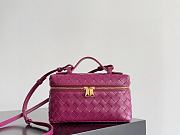 Fortok Bottega Veneta Bang Bang Intrecciato Vanity Bag Hot Pink 22*12.5*5cm - 1