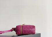 Fortok Bottega Veneta Bang Bang Intrecciato Vanity Bag Hot Pink 22*12.5*5cm - 3