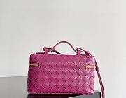 Fortok Bottega Veneta Bang Bang Intrecciato Vanity Bag Hot Pink 22*12.5*5cm - 5