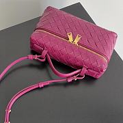 Fortok Bottega Veneta Bang Bang Intrecciato Vanity Bag Hot Pink 22*12.5*5cm - 6