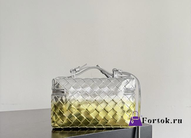 Fortok Bottega Veneta Bang Bang Intrecciato Vanity Bag Fresh Yellow/silver 22*12.5*5cm  - 1