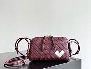 Fortok Bottega Veneta Concert Pouch Burgundy White Heart 18.5*11.5*8.5cm  - 1