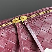 Fortok Bottega Veneta Concert Pouch Burgundy White Heart 18.5*11.5*8.5cm  - 3