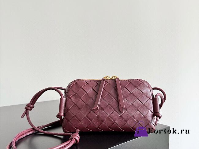 Fortok Bottega Veneta Concert Pouch Burgundy 18.5*11.5*8.5cm  - 1