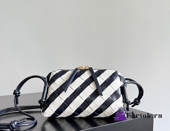 Fortok Bottega Veneta Concert Pouch Navy Blue/White 18.5*11.5*8.5cm  - 1