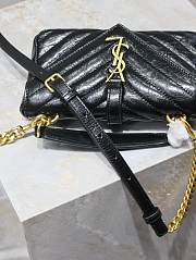 Fortok YSL Saint Laurent Mini College Shiny Leather Black 20×13×3cm - 4