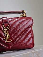 Fortok YSL Saint Laurent Mini College Shiny Leather Red 20×13×3cm - 3