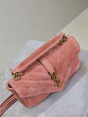 Fortok YSL Saint Laurent Mini College Shiny Suede Orange Pink 20×13×3cm  - 3
