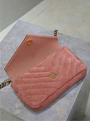Fortok YSL Saint Laurent Mini College Shiny Suede Orange Pink 20×13×3cm  - 2