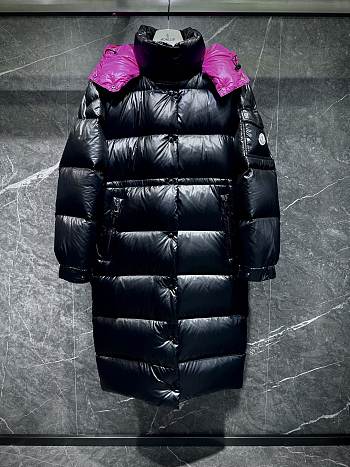 Fortok Moncler Cavettaz long down jacket Black/Pink