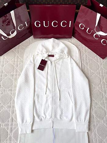Fortok Gucci 25SS Embossed GG Technical Jersey White Jacket