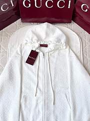 Fortok Gucci 25SS Embossed GG Technical Jersey White Jacket - 5