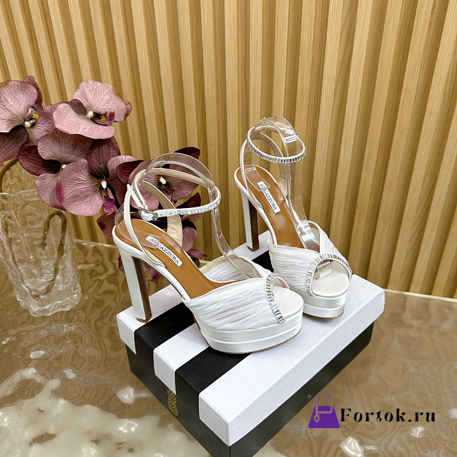 Fortok Aquazzura Be Mine Plateau 130 sandals White 13.5cm heels - 1