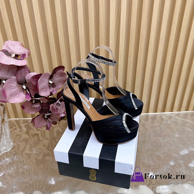 Fortok Aquazzura Be Mine Plateau 130 sandals Black 13.5cm heels - 1