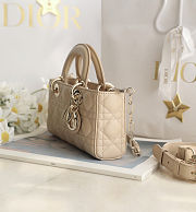 Fortok Dior Small Lady D-Joy Bag Powder Beige 22 x 11 x 6 cm  - 6
