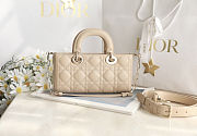 Fortok Dior Small Lady D-Joy Bag Powder Beige 22 x 11 x 6 cm  - 3