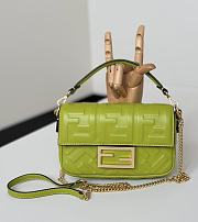 Fortok Fendi Baguette FF Logo Banana Green 19×5×12cm - 1
