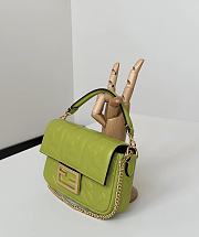 Fortok Fendi Baguette FF Logo Banana Green 19×5×12cm - 4
