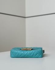 Fortok Fendi Baguette FF Logo Banana Baby Blue 19×5×12cm - 6