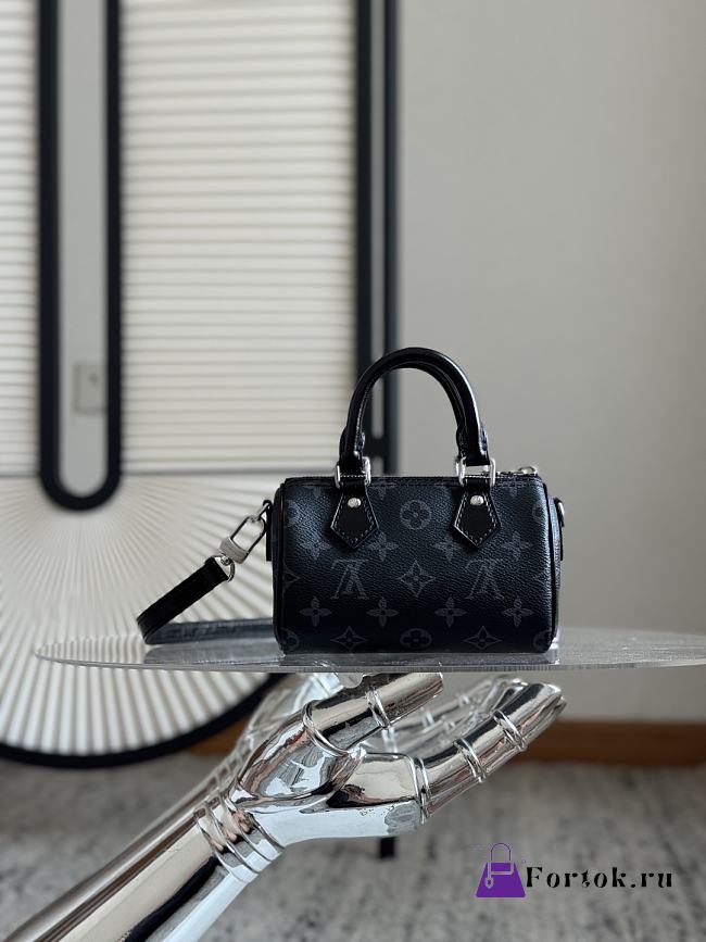 Fortok Louis Vuitton Nana Speedy Black In Silver Hardware 10 x 7.5 x 16cm - 1