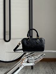 Fortok Louis Vuitton Nano Speedy Black In Gold Hardware 10 x 7.5 x 16cm - 1