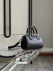 Fortok Louis Vuitton Nano Speedy Black In Gold Hardware 10 x 7.5 x 16cm - 4