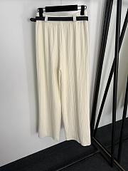 Fortok Loro Piana Knit Suit Polo + high-waist straight pants with belt Cream - 4