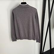 Fortok Loro Piana Knit Suit Sweater Logo + high waist straight pants Grey - 4