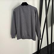 Fortok Loro Piana Knit Suit V-neck long-sleeved Sweater+ high-waisted wide-leg pants Grey - 3