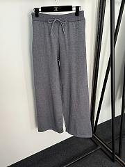 Fortok Loro Piana Knit Suit V-neck long-sleeved Sweater+ high-waisted wide-leg pants Grey - 6