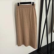 Fortok Loro Piana Knit Suit long-sleeved knitted cardigan + high-waisted knitted skirt Brown - 6