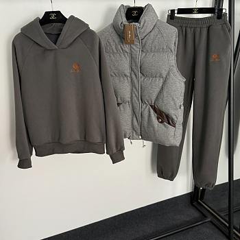 Fortok Loro Piana new warm three-piece suit Grey