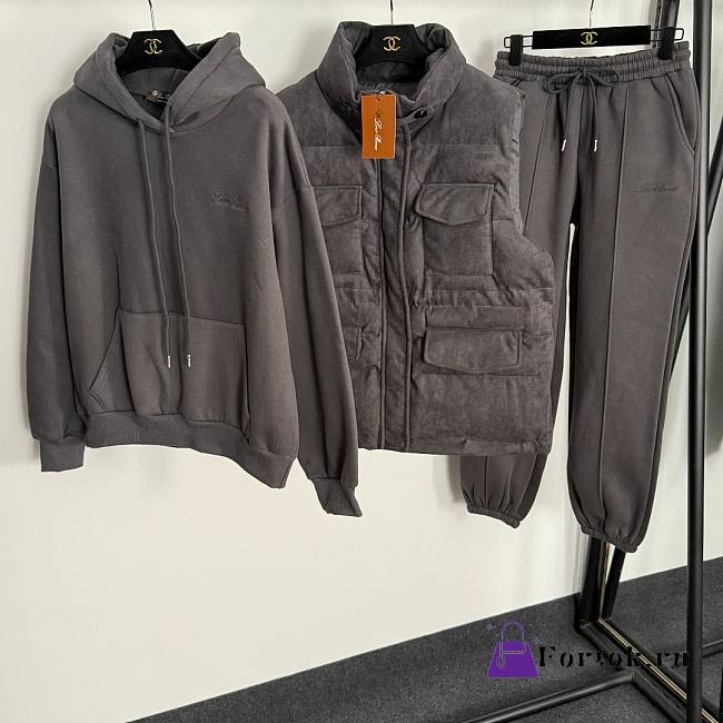 Fortok Loro Piana three-piece suit Grey - 1