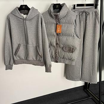 Fortok Loro Piana three-piece suit Grey 01