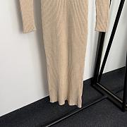 Fortok Loro Piana knitted long sleeve dress Beige  - 6