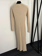 Fortok Loro Piana knitted long sleeve dress Beige  - 4