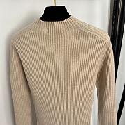 Fortok Loro Piana knitted long sleeve dress Beige  - 2