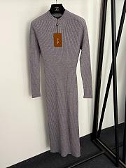 Fortok Loro Piana knitted long sleeve dress Grey - 1