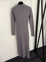 Fortok Loro Piana knitted long sleeve dress Grey - 2