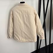 Fortok Loro Piana single pocket warm quilted lapel long-sleeved cotton jacket Cream  - 4